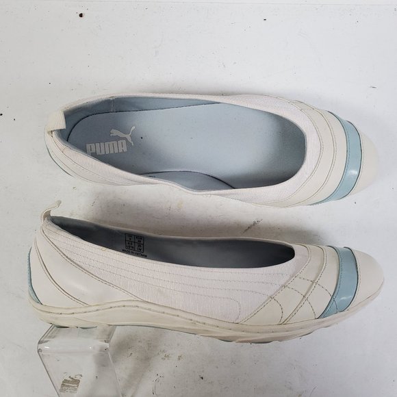 Puma White and Blue Ballet Flats Sports Size 8.5